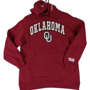 Colosseum College Equipment Vintage Hoodie Medium Red Oklahoma Sooners Patched